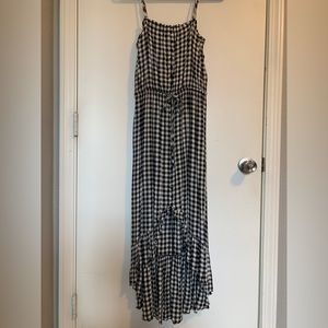 Lost + Wander B&W Gingham plaid Maxi Dress